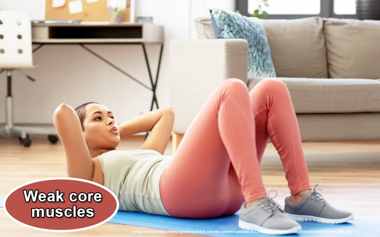 Weak core muscles
