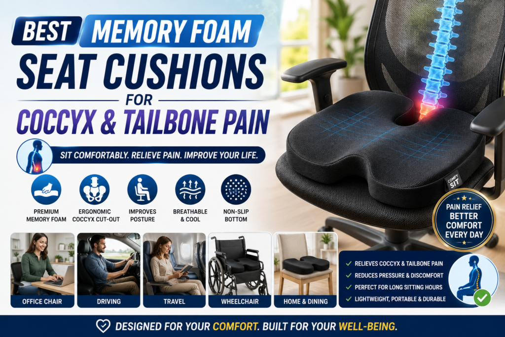 Best Memory Foam Seat Cushions for Coccyx & Tailbone Pain